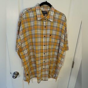 Men's Yellow Plaid Dress Shirt